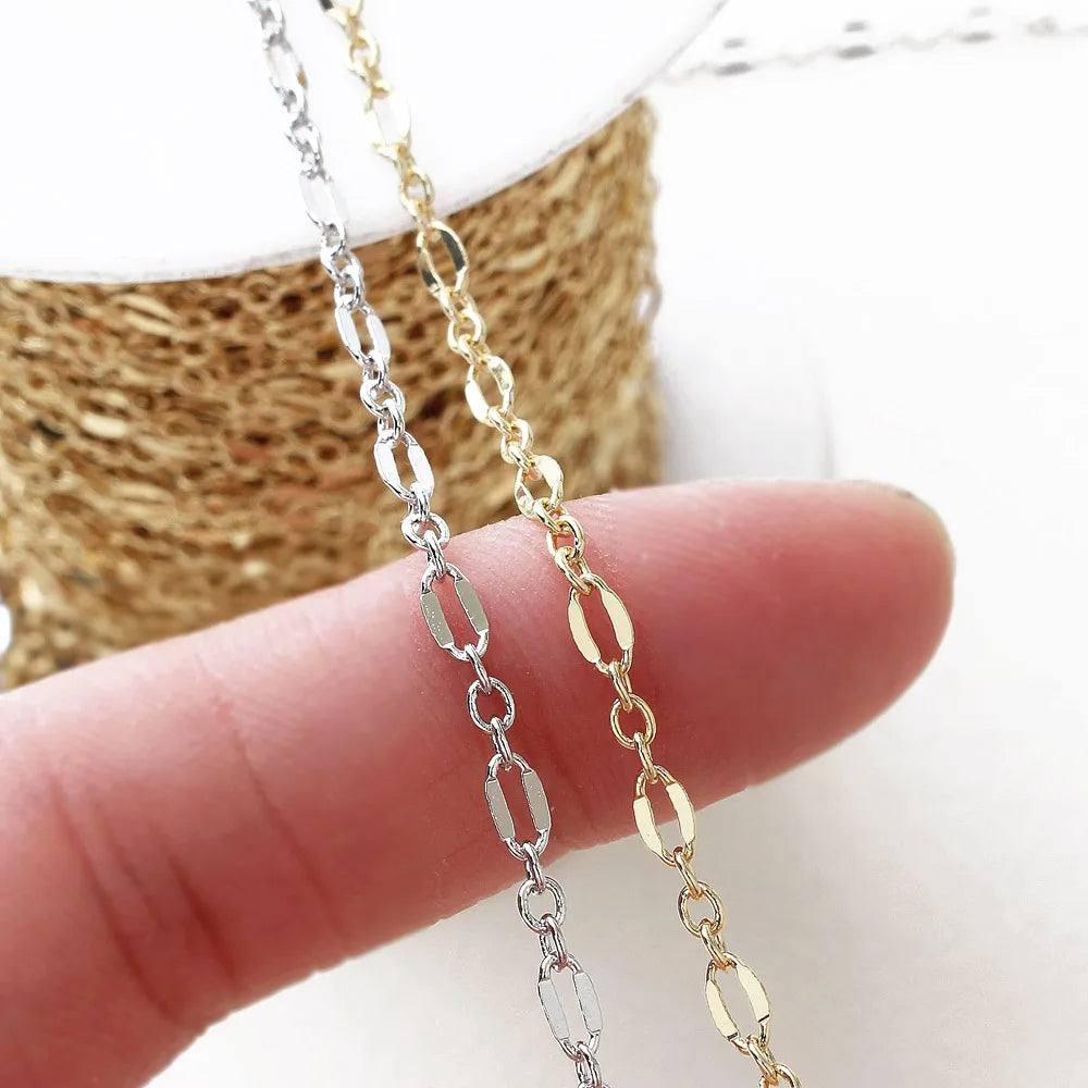39inch 18K Gold Plated Necklace Chain DIY Jewelry Findings Supplies Handmade Components Brass accessories
