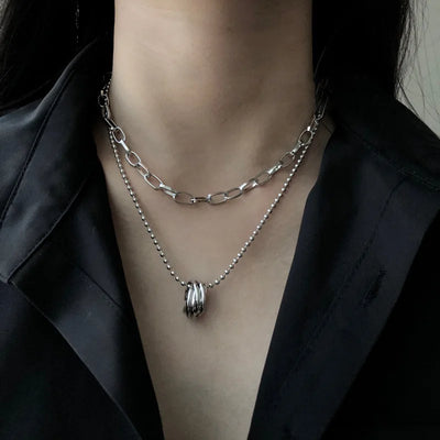 Layered Chain Necklace Neck Chains Lock Pendant Jewelry For Women Punk Choker Padlock Goth Jewelry Grunge Aesthetic Accessories