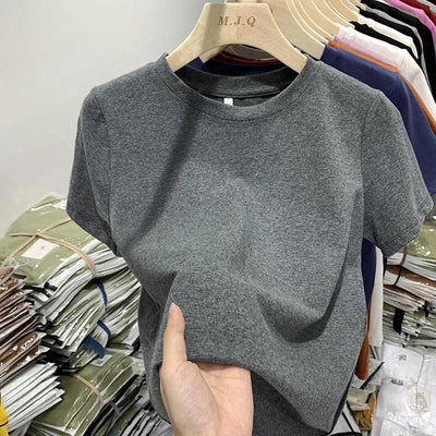 Women T Shirt Girls T-Shirt Woman Clothes Tops Cotton Tshirt Female Short Sleeve Spring Tee Sexy Y2k Top White