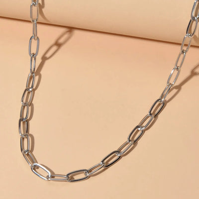 Simple Link Chain Necklace for Women Short Collar Jewelry New Fashion Chokers Necklaces Metal Accessories