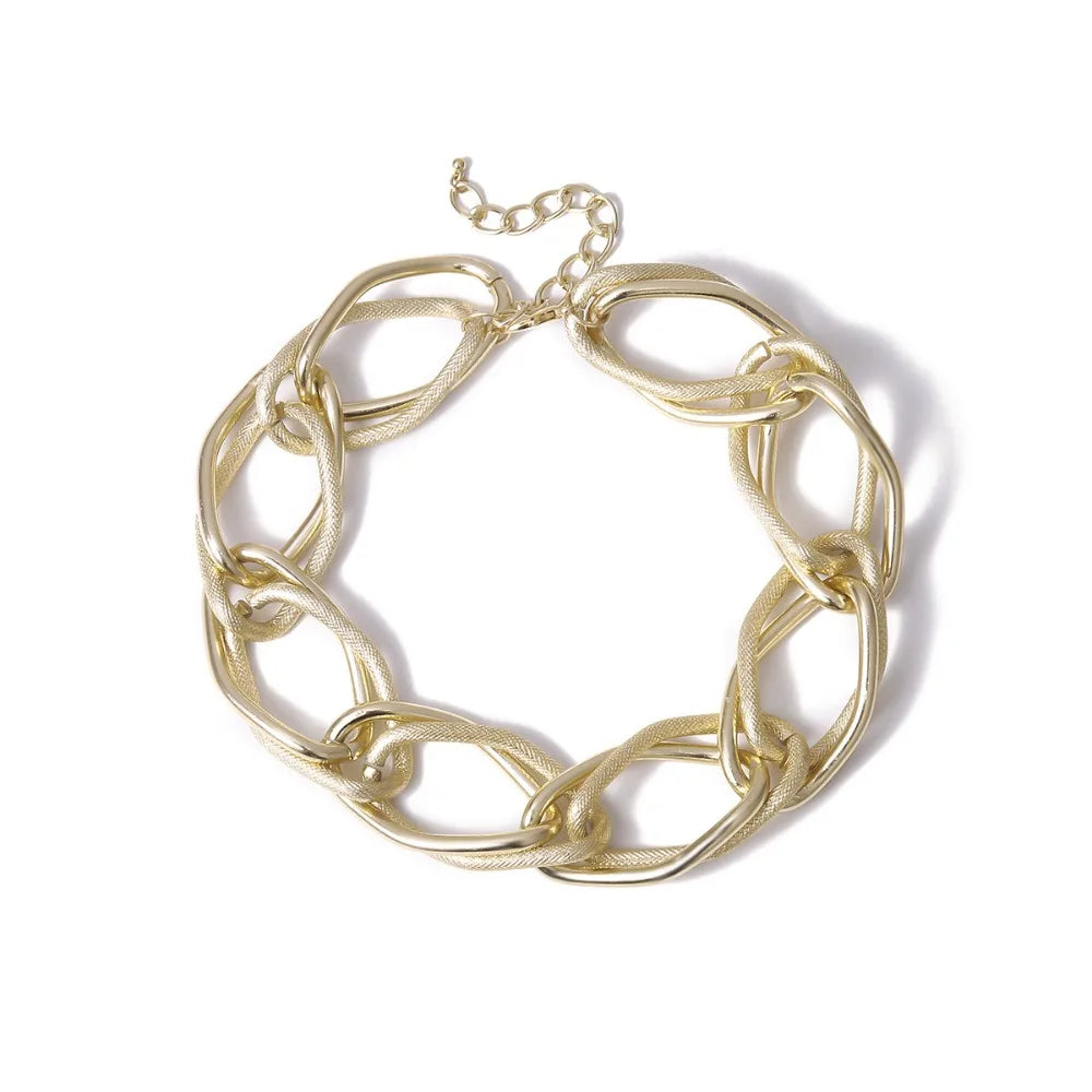 on The Neck Trendy Long Chain Necklace Geometry Thick Link Chain Basic Choker Minimalist Exaggerated Fashion Jewelry Women Men
