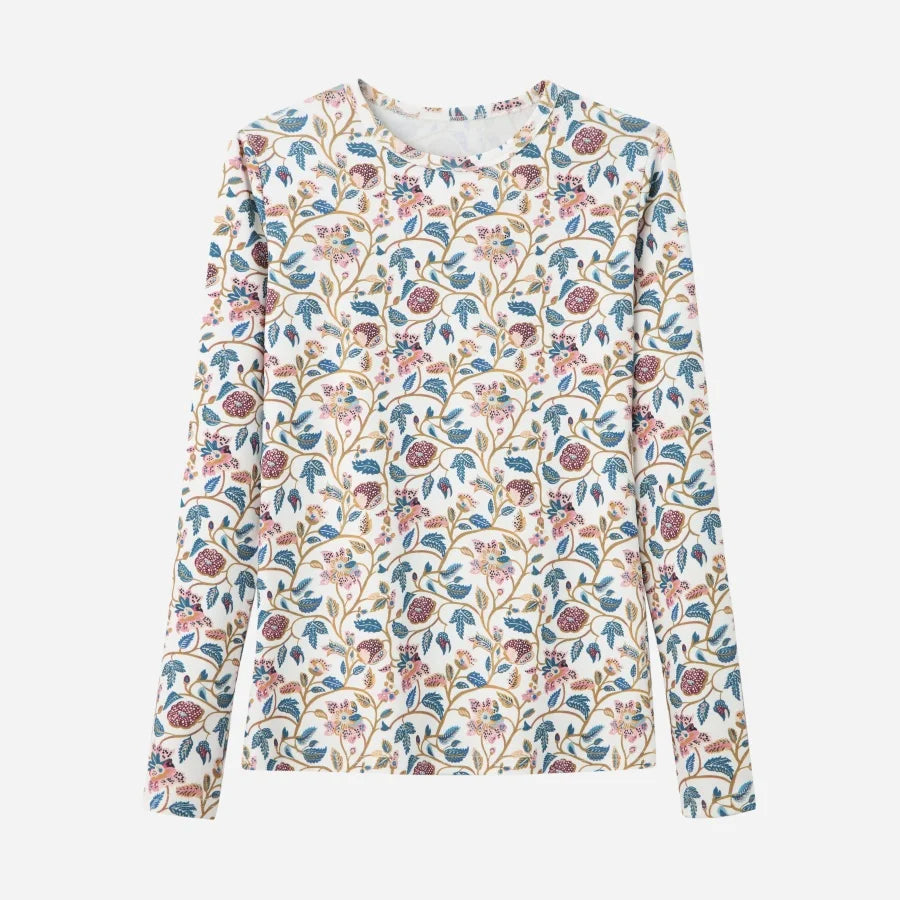 AS 2025 woman fitted-closed design print ribbing basic tops high stretch fabric