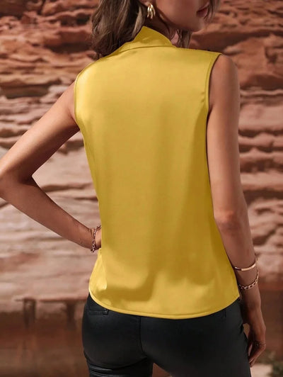 Woman Clothing Silk Top, Ladies, Satin Shirt, No Female Sleeves Chemises Et Blouses Tops For Woman Camisas De Mujer Top Mujer