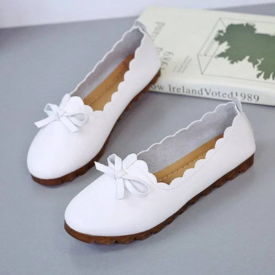 Shoes For Women Luxury Leather Casual Round Toe Moccasins With Bow Woman Flats Novelties And Low Price Elegant Fashionable A