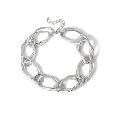 on The Neck Trendy Long Chain Necklace Geometry Thick Link Chain Basic Choker Minimalist Exaggerated Fashion Jewelry Women Men