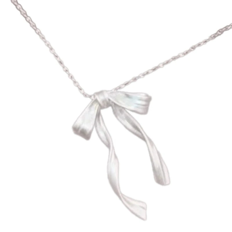Fashionable Collarbone Chain with Delicate Bowknot Pendant Unique and Sophisticated Neckchain for Fashion Enthusiasts
