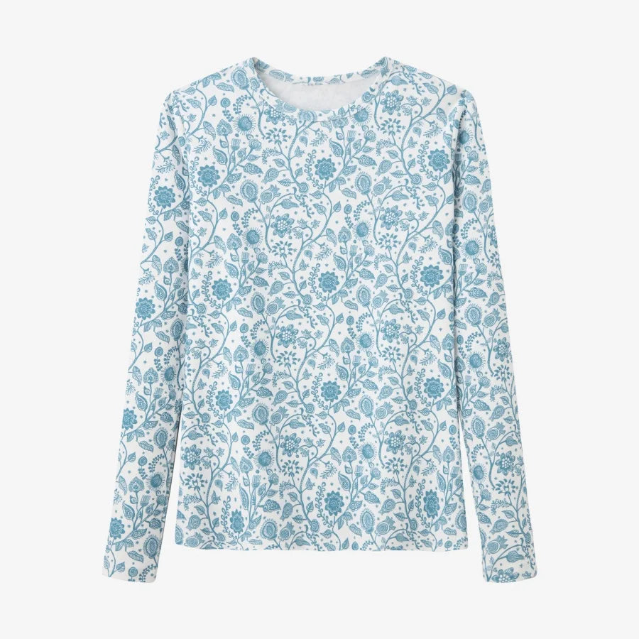 AS 2025 woman fitted-closed design print ribbing basic tops high stretch fabric