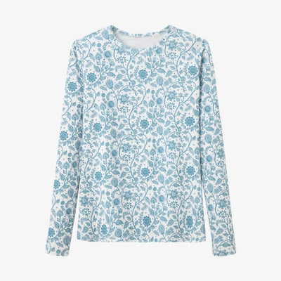 AS 2025 woman fitted-closed design print ribbing basic tops high stretch fabric